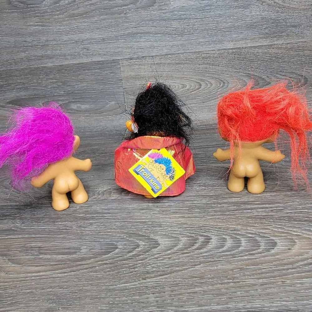 Vtg‎ Troll Doll Troll-Kins Lot of 3 Outfit Toy RUSS Trolls Male Dress Up
